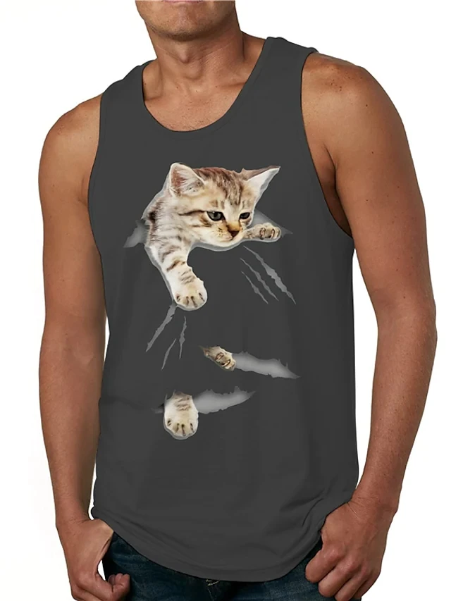 Майка мужская с круглым вырезом повседневная дизайнерская рубашка без рукавов