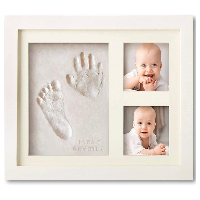 

Hand Foot Print Photo Frame Wholesale Baby Ink Mud Baby Hand and Foot Print Diy Photo Frame Hollow Baby One Year Old Footprint