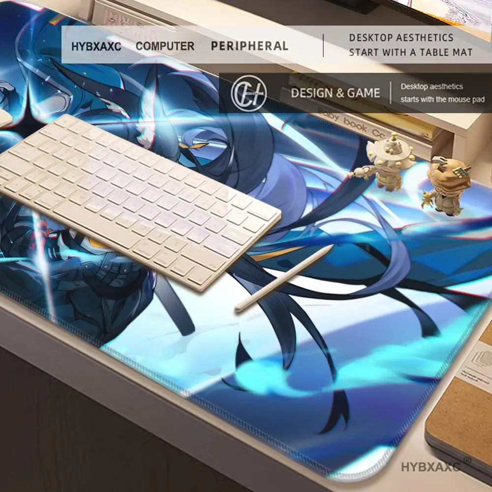 Фото Коврик для стола HD HYBXAXC Zenless Zone Zero Miyabi Hoshimi, милый удлиненный игровой коврик для мыши и клавиатуры, большой 100x50 см, XXL коврик для мыши №3