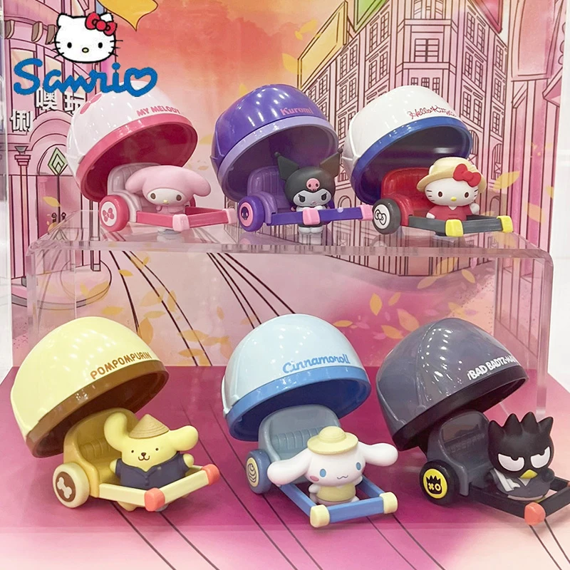 

Новинка Sanrio мультяшная фигурка рикша серия My Melody Kuromi Cinnamoroll Hello Kitty помпон Purin Bad Badtz-фигурка Мару игрушки