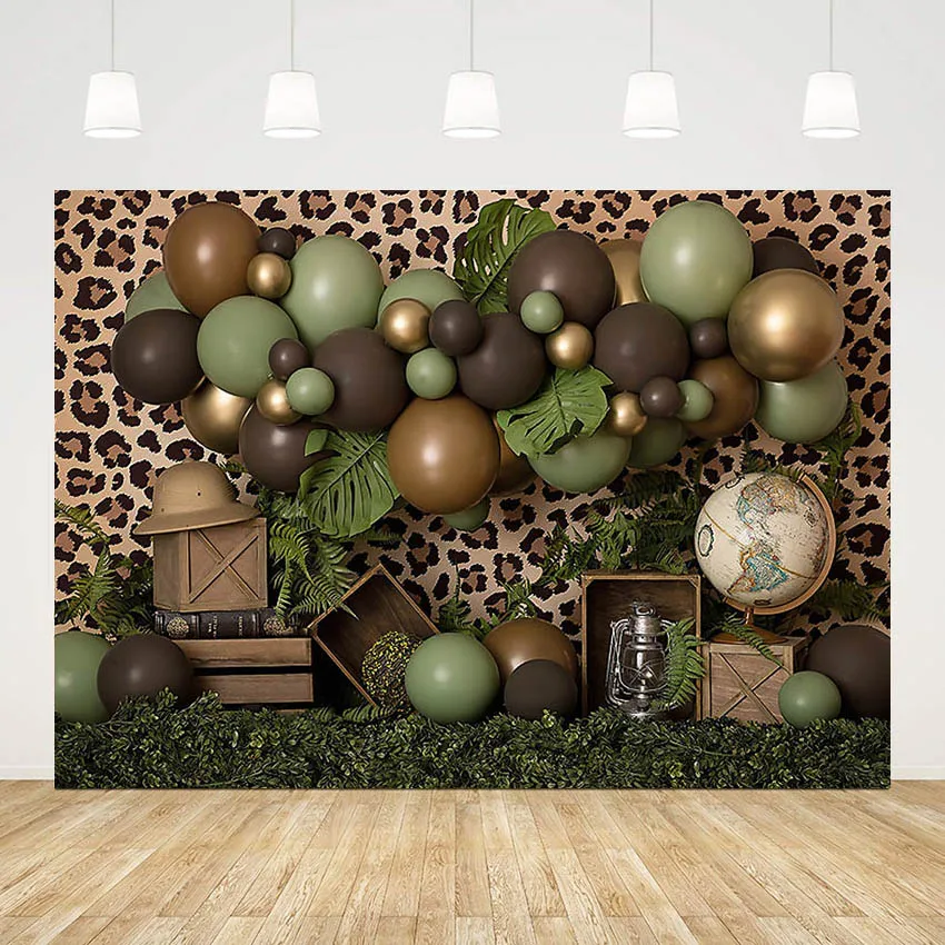

Фон для фотосъемки Mehofond с изображением джунглей леопарда сафари воздушный шар мальчик дикий День Рождения Вечеринка декорация фон для фото...