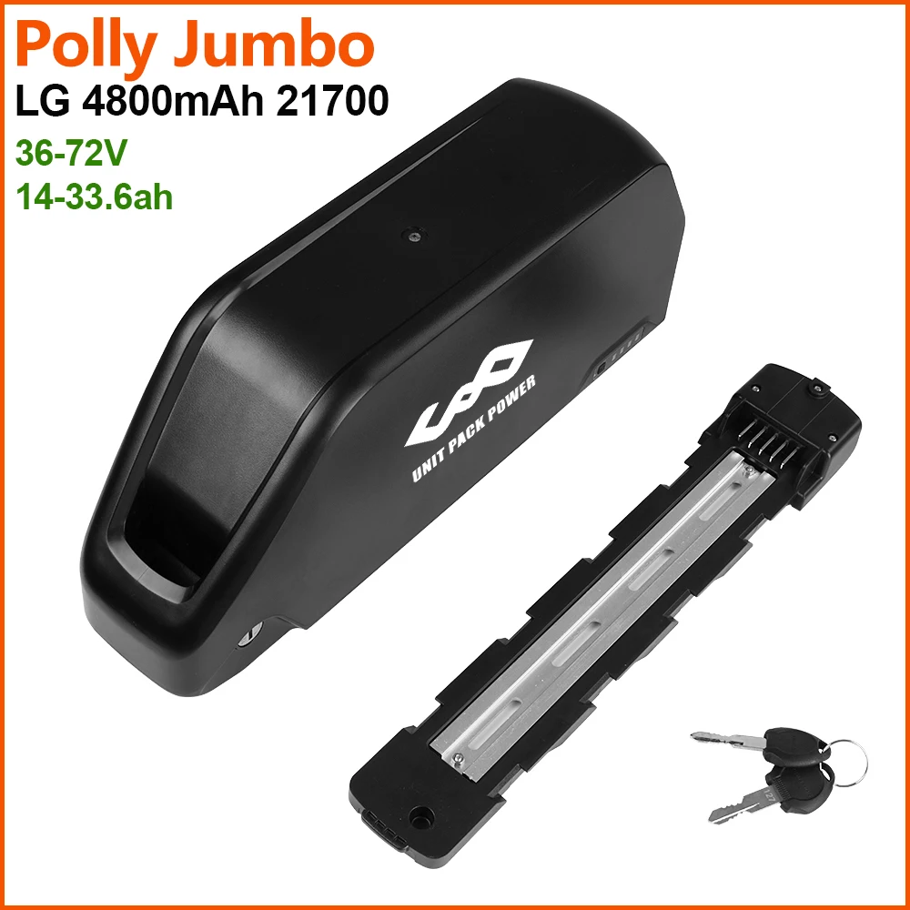 

Polly Jumbo Battery 21700 LG 4800mAh 72V 60V 52V 48V 36V Downtube Electric Bike Battery Pack for 500W 750W 1000W 1500W 2000W Kit
