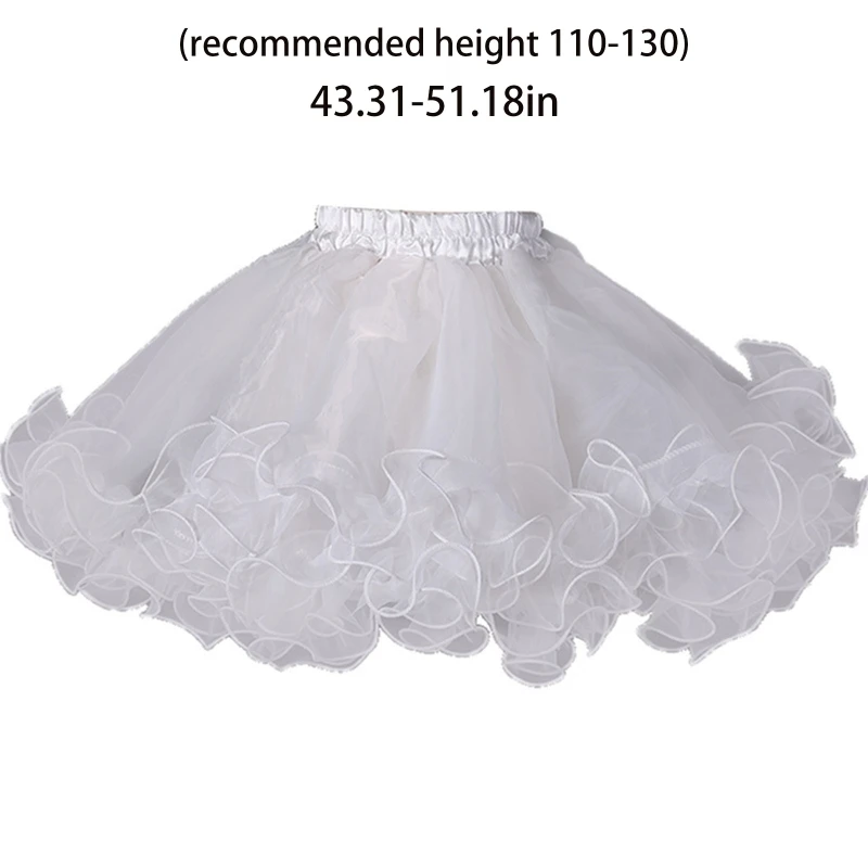 Petticoat Crinoline Half Slips Clothing Accessories White Hoopless Puffy Skirt Under Skirt for Girls Kids Long Dress