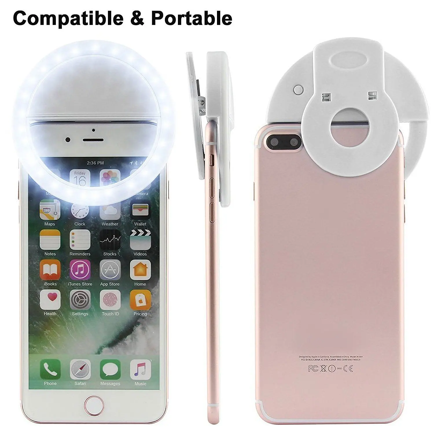 Battery Selfie Light Ring Light LED Photographic Lighting Photo Lamps Video Light Photography Ringlight Photo for Phone Iphone