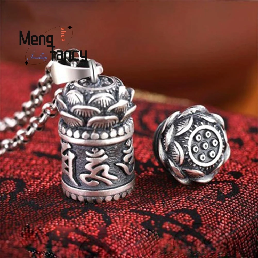 Тайские серебряные амулеты с мантрой Leng Yan девиз из шести слов Ретро подвеска