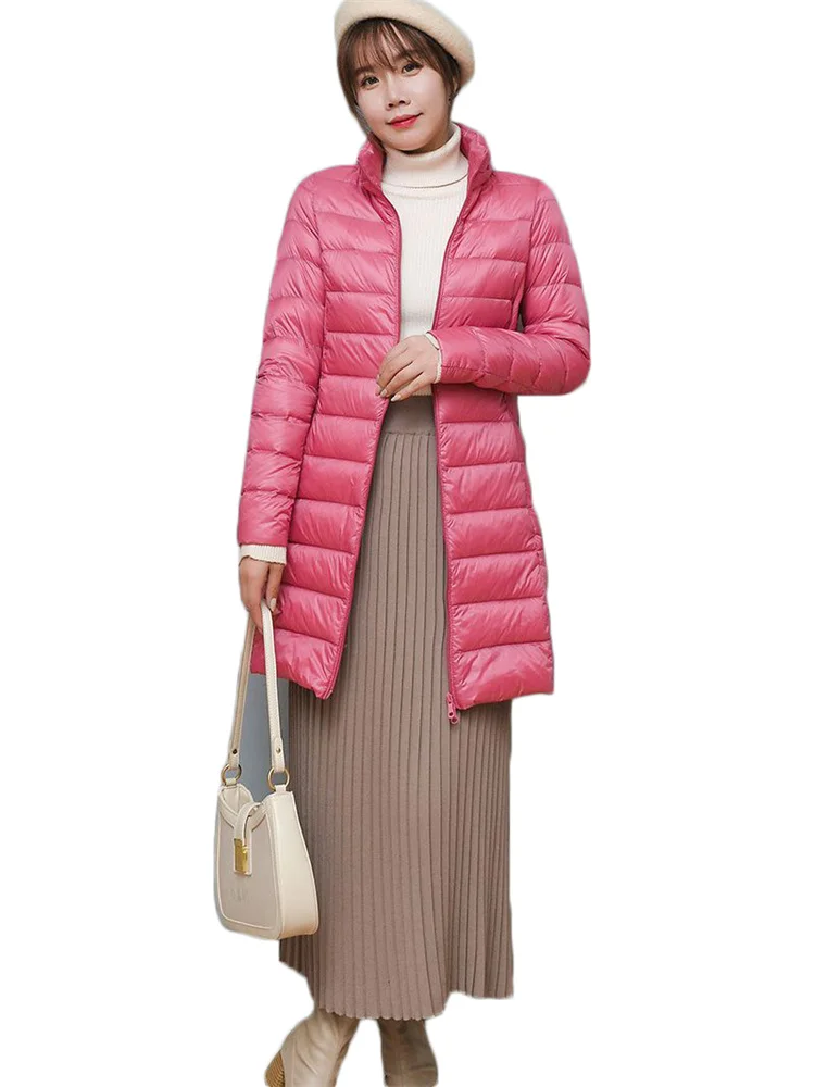 

Женский тонкий водонепроницаемый пуховик со съемным капюшоном, новинка весны 2023, Модное Длинное приталенное зимнее пальто на белом утином пуху