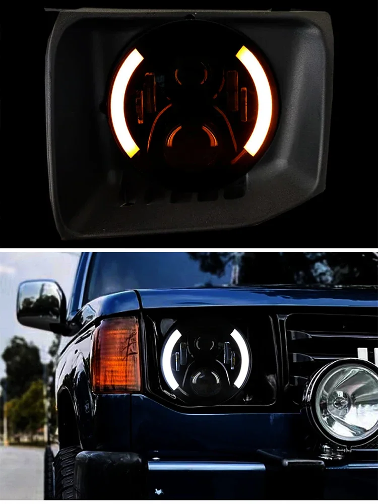 Фото Кастомизированные светодиодные фары Full LED для Mitsubishi Montero V43 с биксеноновыми линзами и дневными ходовыми огнями (DRL) №5