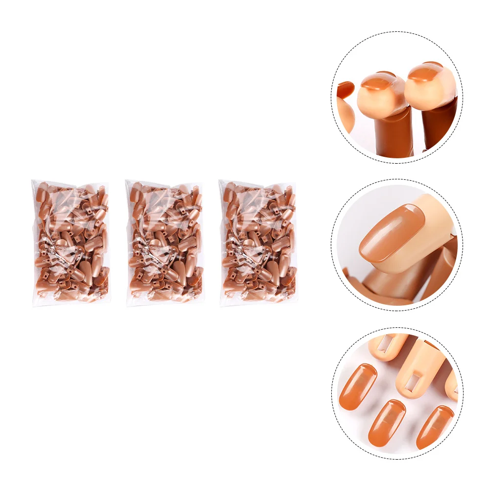 

300pcs Fake Nails Manicure False Nails Smooth Flexible Plastic Training Nail Nails Practice Nails