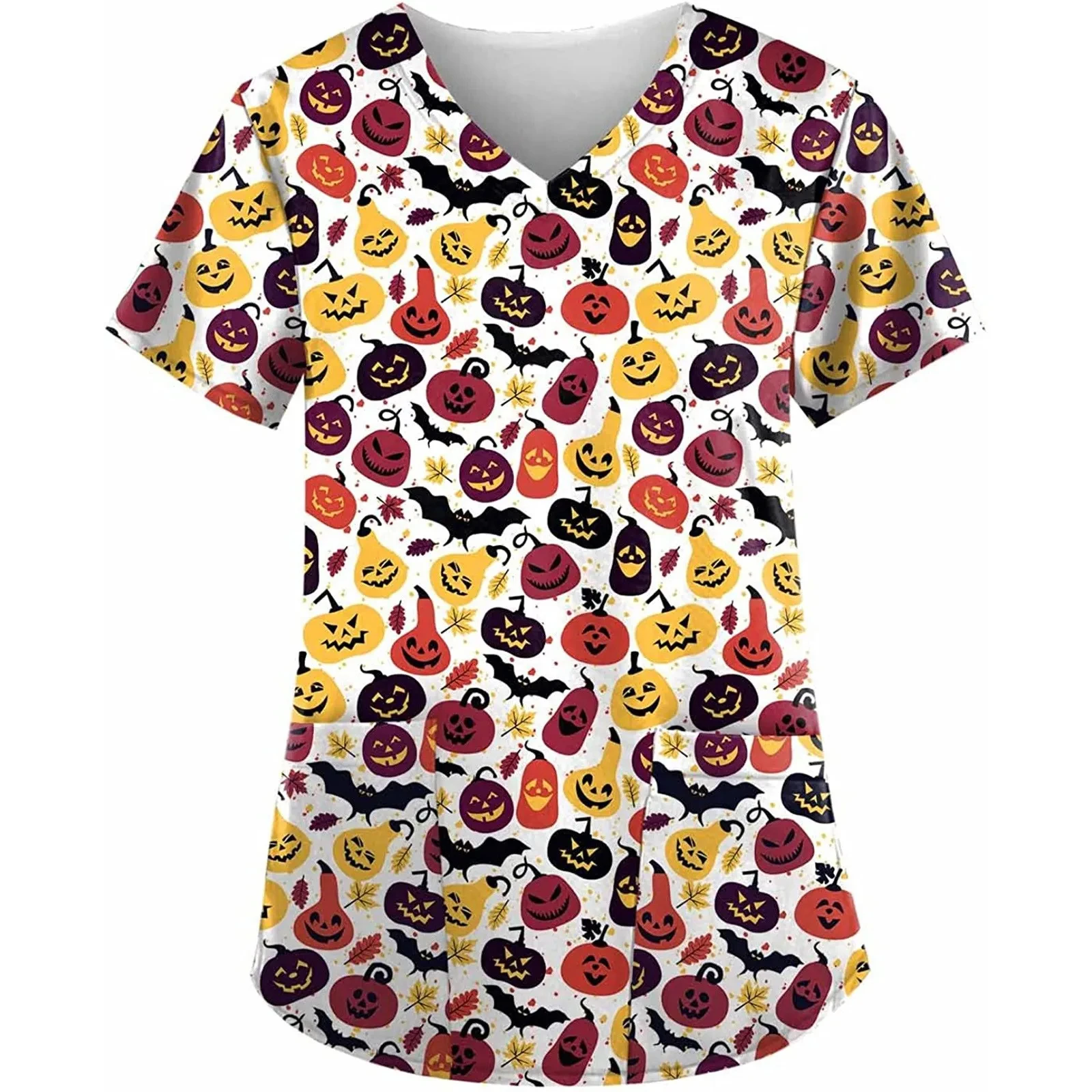 Женская Больничная Униформа с рисунком тыквы на Хэллоуин футболка для кормления