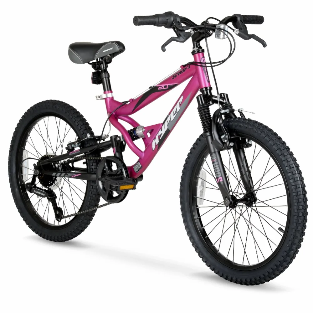 Hyper Bicycle 20" Girls Swift Mountain Bike, Kids, Magenta, 