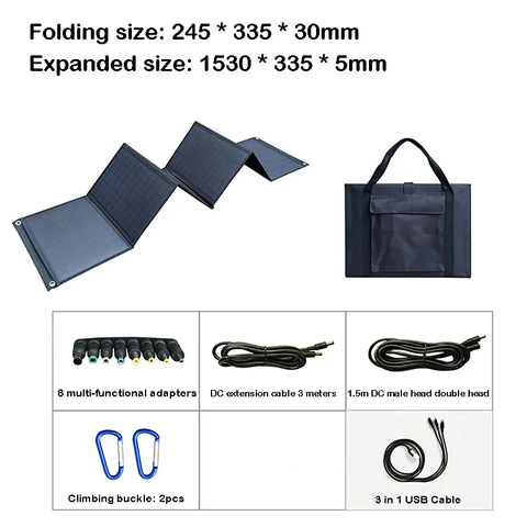 Складная сумка с солнечной панелью, 120 Вт, 18 в, USB + зарядное устройство с выходом постоянного тока, портативная складная сумка, Для Путешествий, Походов, источник питания для кемпинга
