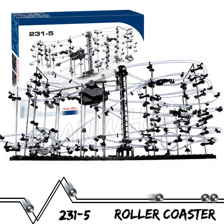 

3200cm Rail Level 5 Marble Run Maze Roller Coaster Electric Elevator Model Building Boy STEM Learning Set Rolling ball Sculpture