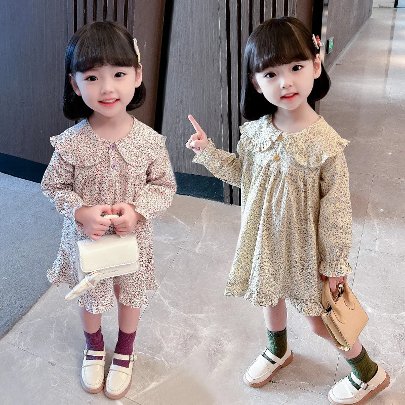 

2022 summer baby daisy lemon falbala kids girl's clothes outfit floral dress costume toddler children 1 2 3 4 5 6 yea