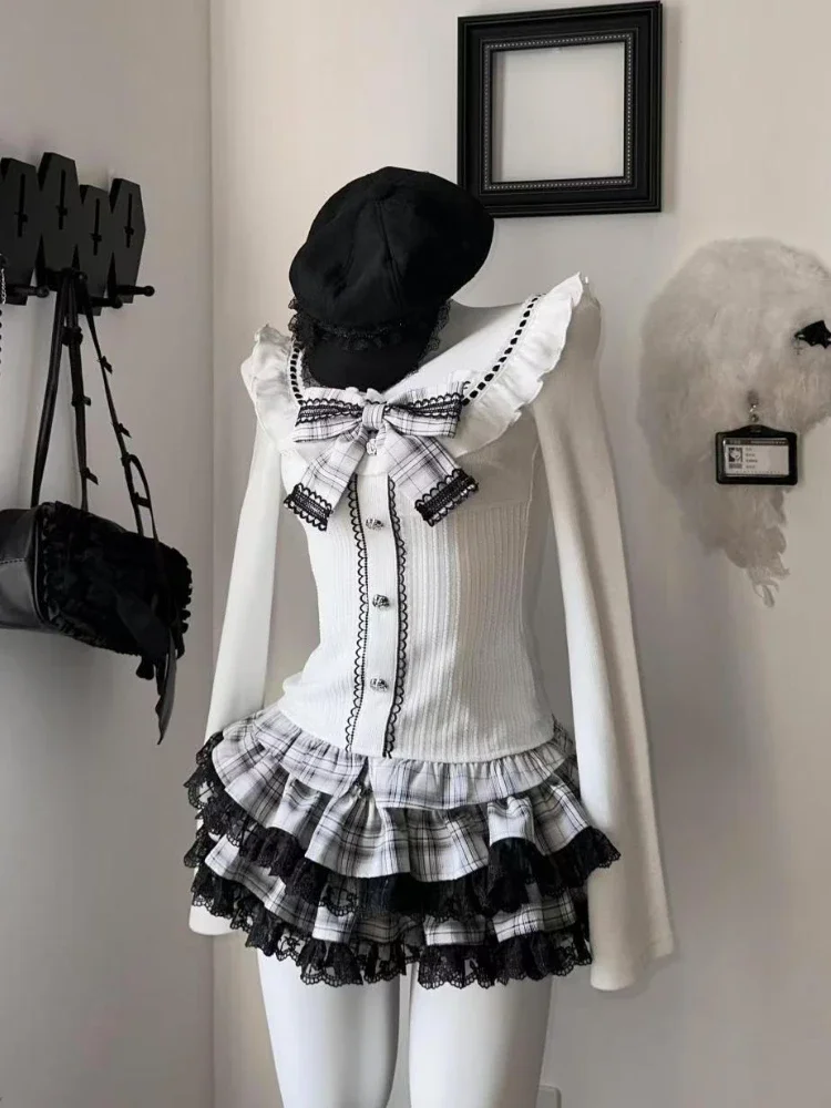 Японский винтажный сладкий комплект из 2 предметов женский кавайный лоскутный