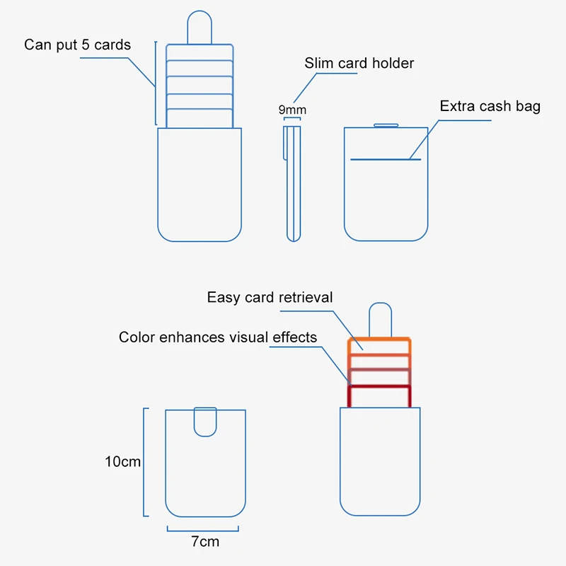

Новинка, держатель для карт с технологией Rfid, мужские кошельки, волшебный выдвижной кошелек, карманный кошелек, кошелек для денег, маленький тонкий кошелек для мужчин и женщин, 2019