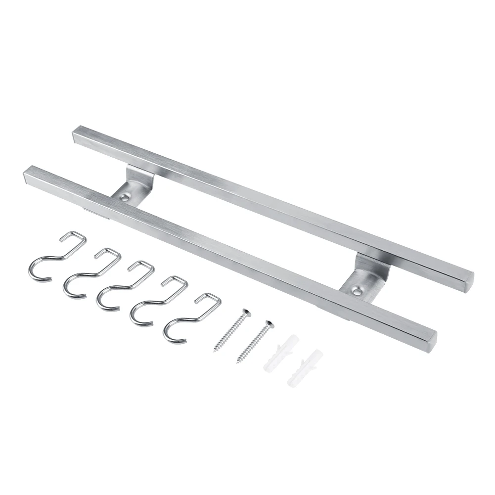 

Wall-Mounted Stainless Steel Magnetic Knife Holder Double Bar Kitchen Utensil Storage Rack 40cm