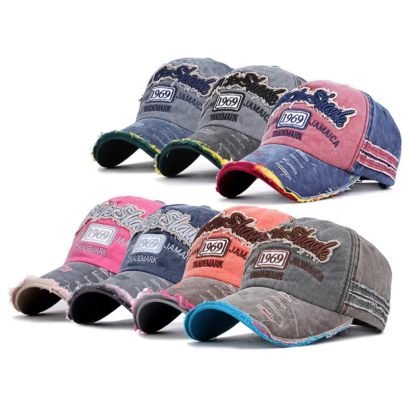 Вышитая винтажная бейсболка 1969 потертая хлопковая шапка для отца спортивная