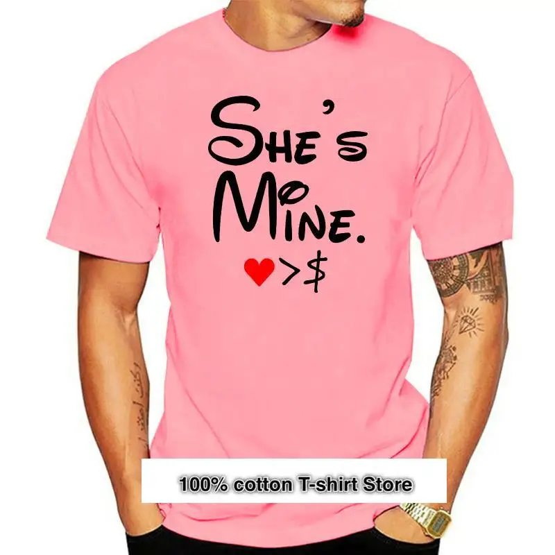 

Camiseta para parejas She Mine He Mine Heart USD