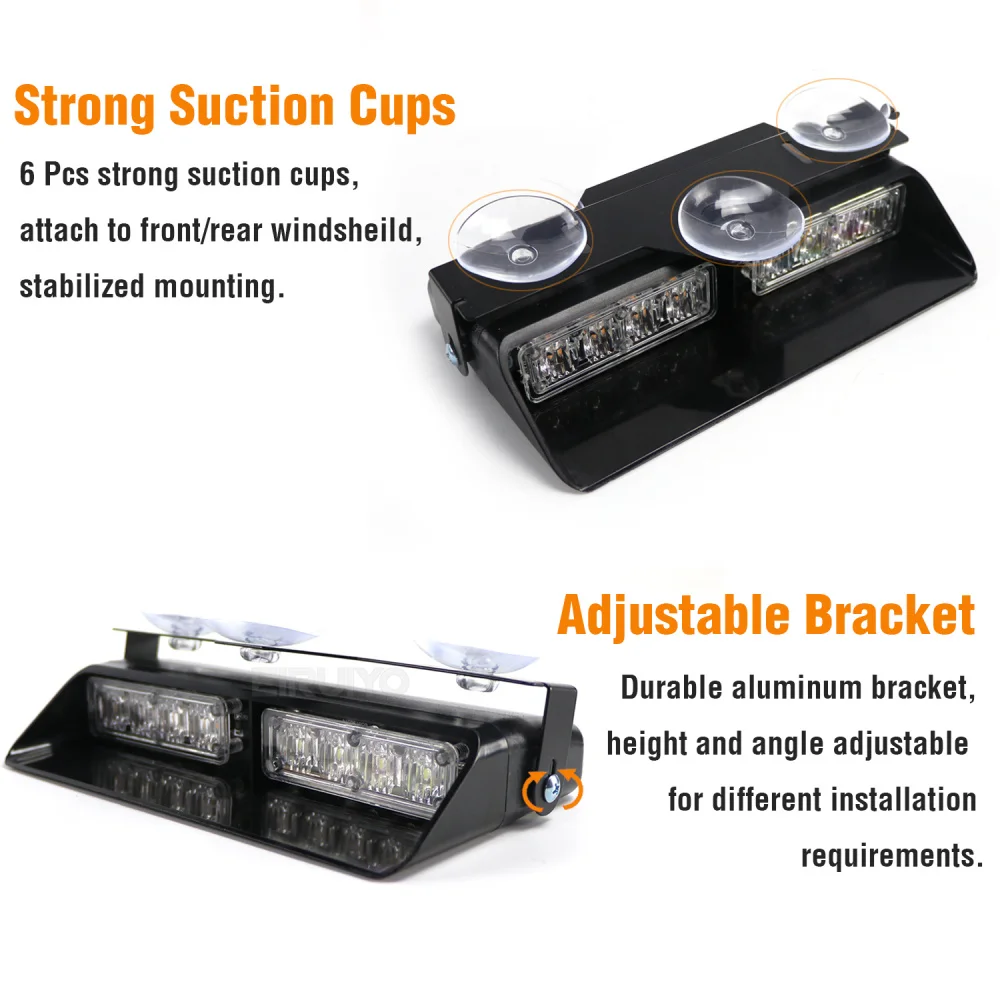 Стробоскоп автомобильный 2 в 1 лампа для экстренной вспышки 16 бусин красного