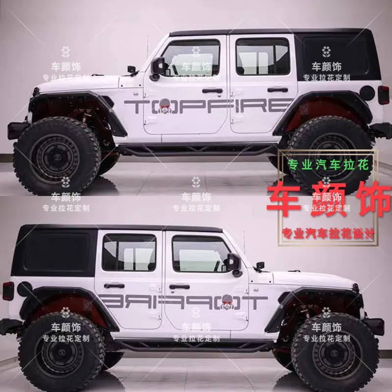2pcs New Custom Car Sticker Decals FOR Jeep Wrangler Body Decoration Personality Creative Film Accessories