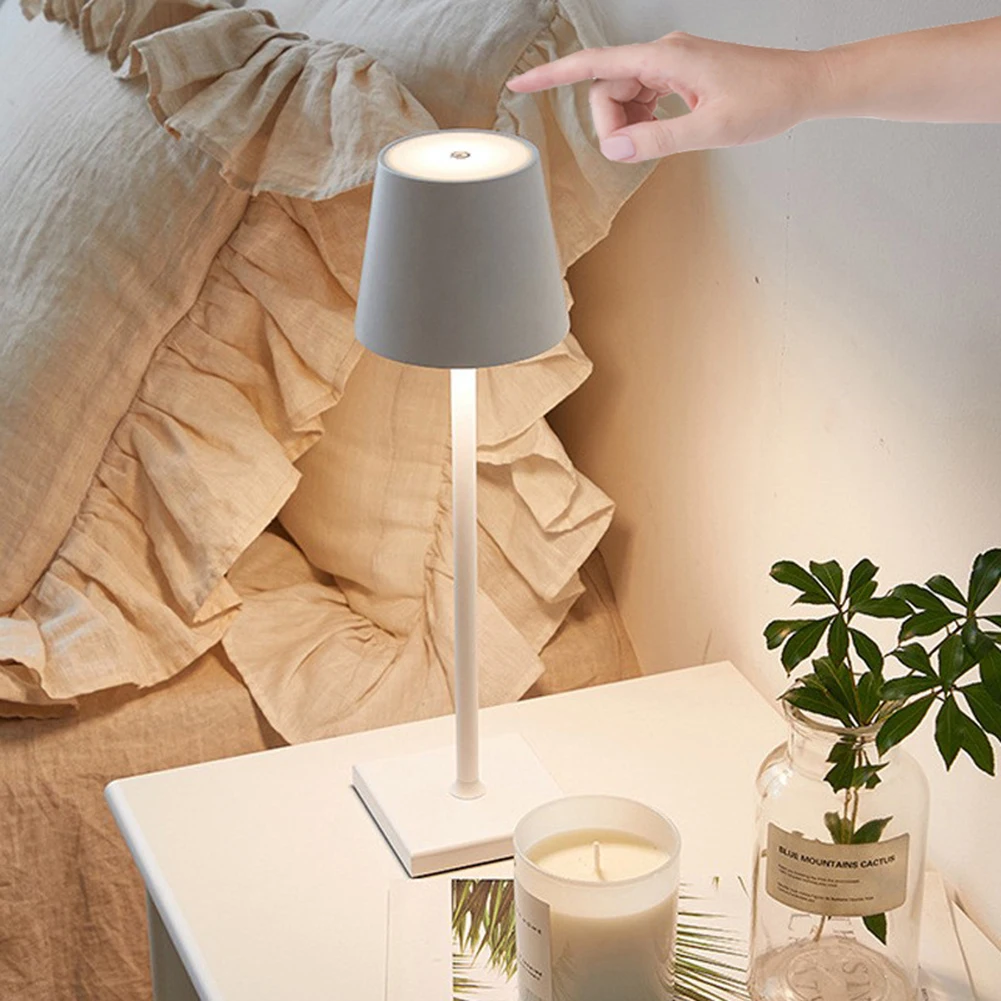 

Сенсорная настольная лампа для чтения, спальни, прикроватного столика, ресторана, Светодиодный настольный ночсветильник, лампа