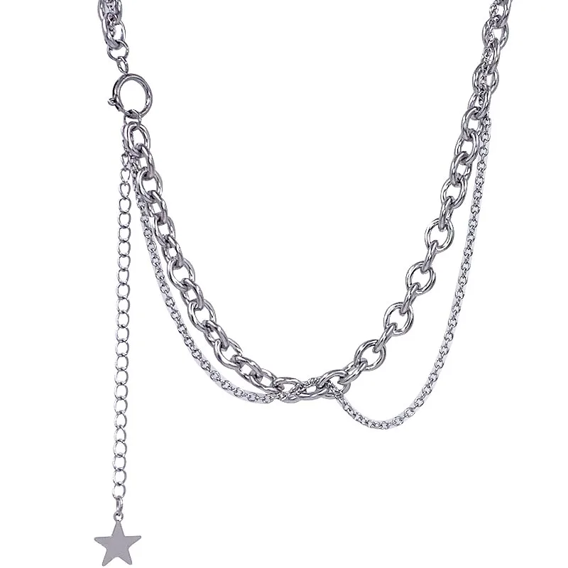 Pdsle XINGX Двухслойное двойное простое ожерелье с кисточками Ins Personali Универсальное