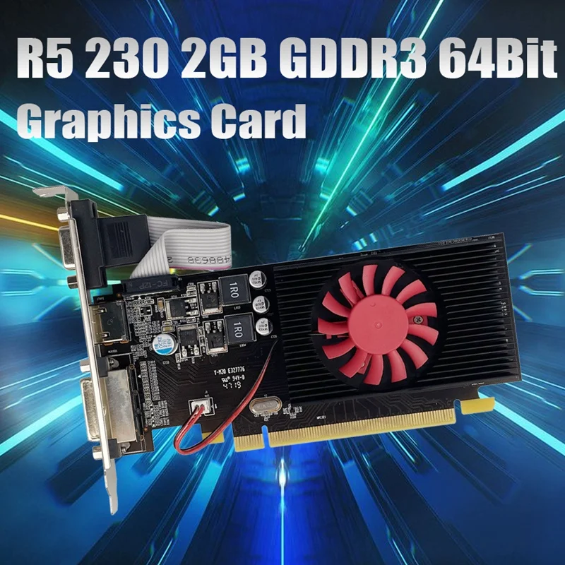 

Видеокарта R5 230 2 Гб GDDR3 64 бит 40 нм 625 МГц 533 МГц PCIE 2,0 HDMI-совместимая/DVI /VGA Видеокарта