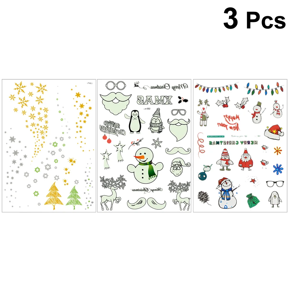 

3pcs Stickers Gilding Night Glow Temporary Sticker for Leg Neck