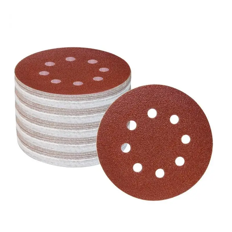 100PCS 180mm 7 Inch 8 Holes Hook and Loop Sanding Disc Sand Paper Grits 40 ~ 2000 for Polish Tools Accessories