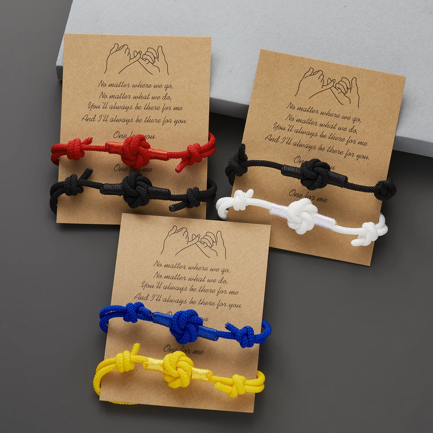 

Ethnic Handmade Woven Big Knot Bracelet for Women Couple Braided Rope Adjust Friendship Card Party Wedding Jewelry Wrist Gifts