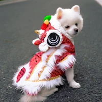 pet dog clothes new year chinese lion dance costume coat for teddy costume small dog spring festival tang suit clothing