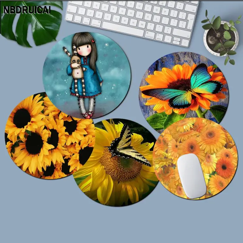 

Sunflower 20x20cm Round Speed Version Game Computer Keyboard Office Table Mat PC Laptop Mouse Mat For PC Mouse Carpet