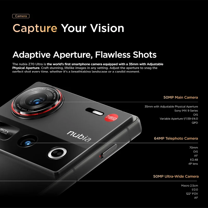 Смартфон Nubia Z70 Ultra 12/256ГБ 16/512ГБ 24/1ТБ global
