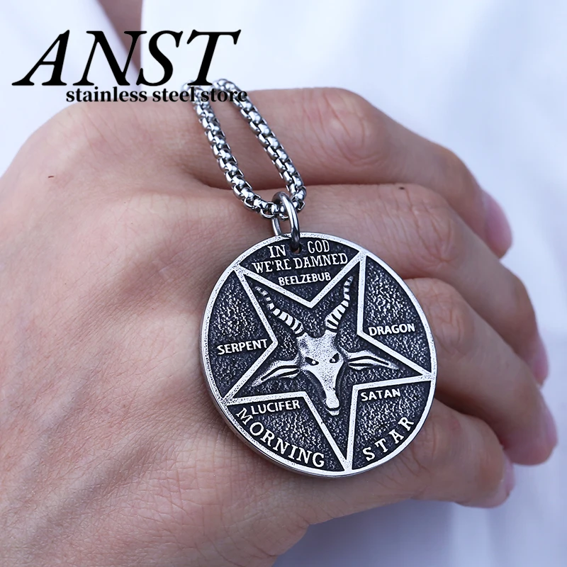 

Новинка 2022, ожерелье с подвеской Lucifer Morningstar satolic, реквизит для телешоу, косплея, металлические монеты, аксессуары для Хэллоуина, подарок бойф...