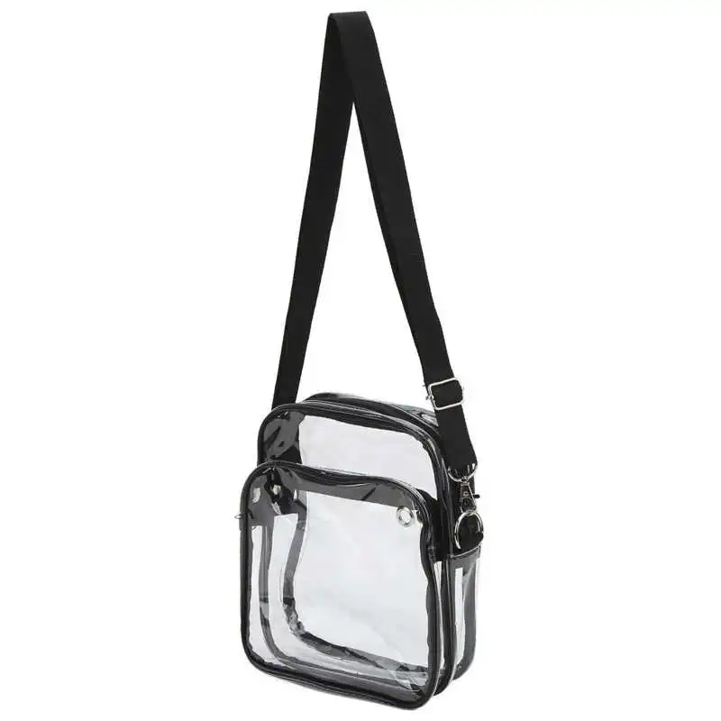 

Transparent Shoulder Bag Clear Messenger Bag Zipper Design for Shopping