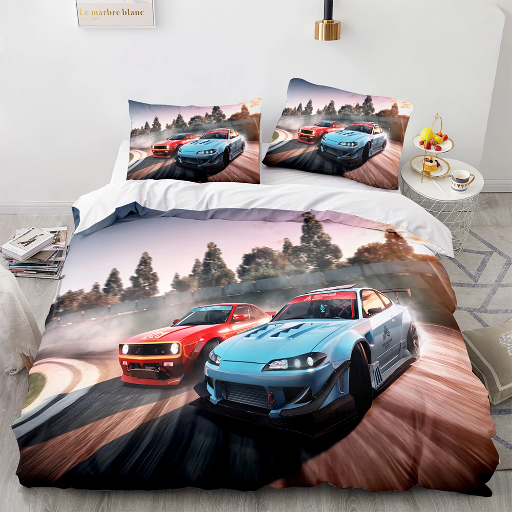 

Cool sports car Bedding Set Single Twin Full Queen King Size Racing car Bed Set Aldult Kid Bedroom Duvetcover Sets 3D Print 035