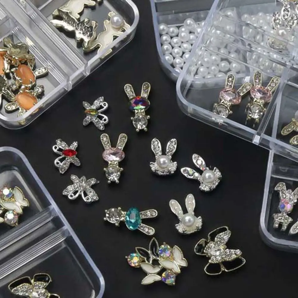 

Nail Art Decorations 3D Nail Rhinestones Accessories Rabbit Bowknot DIY Charms Luxury Diamond Pearl Butterfly Jewelry