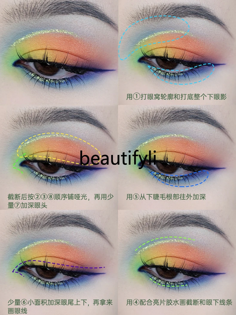 48 цветов искусственная кожа синий мятно-зеленый цвет детский сценический макияж