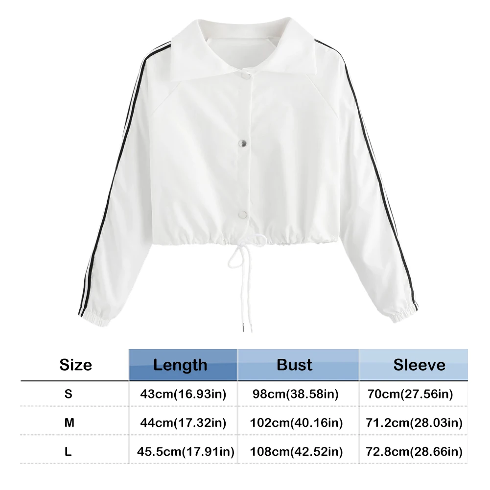 

Leisure Autumn Women Windbreaker Female Excellent Polyester Jackets Long Sleeve Striped Solid Color Comfortable Women Coat S-L