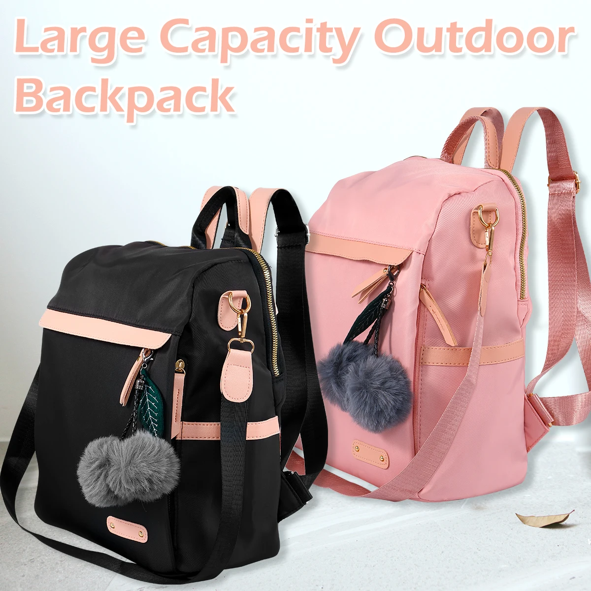 

Girls Backpack Large Capacity Travel Backpack with Adjustable Strap Lightweight School Bookbag with Side Pockets Dual-Purpose