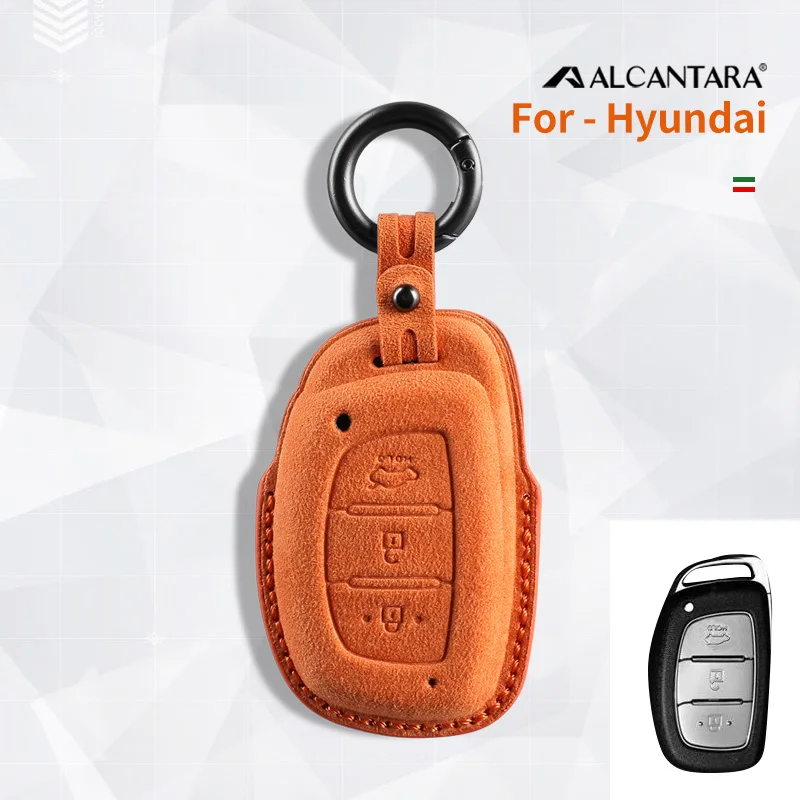 

Аксессуары для автомобиля из алькантары, брелок для ключей, Чехол-держатель для Hyundai KONA KAUAI Solaris Azera Elantra greatig Accent Santa Fe