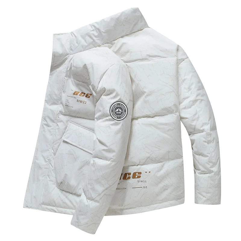 

Мужской пуховик с воротником-стойкой, яркая водонепроницаемая куртка на белом утином пуху, Повседневная теплая короткая куртка, Новинка для зимы 2024