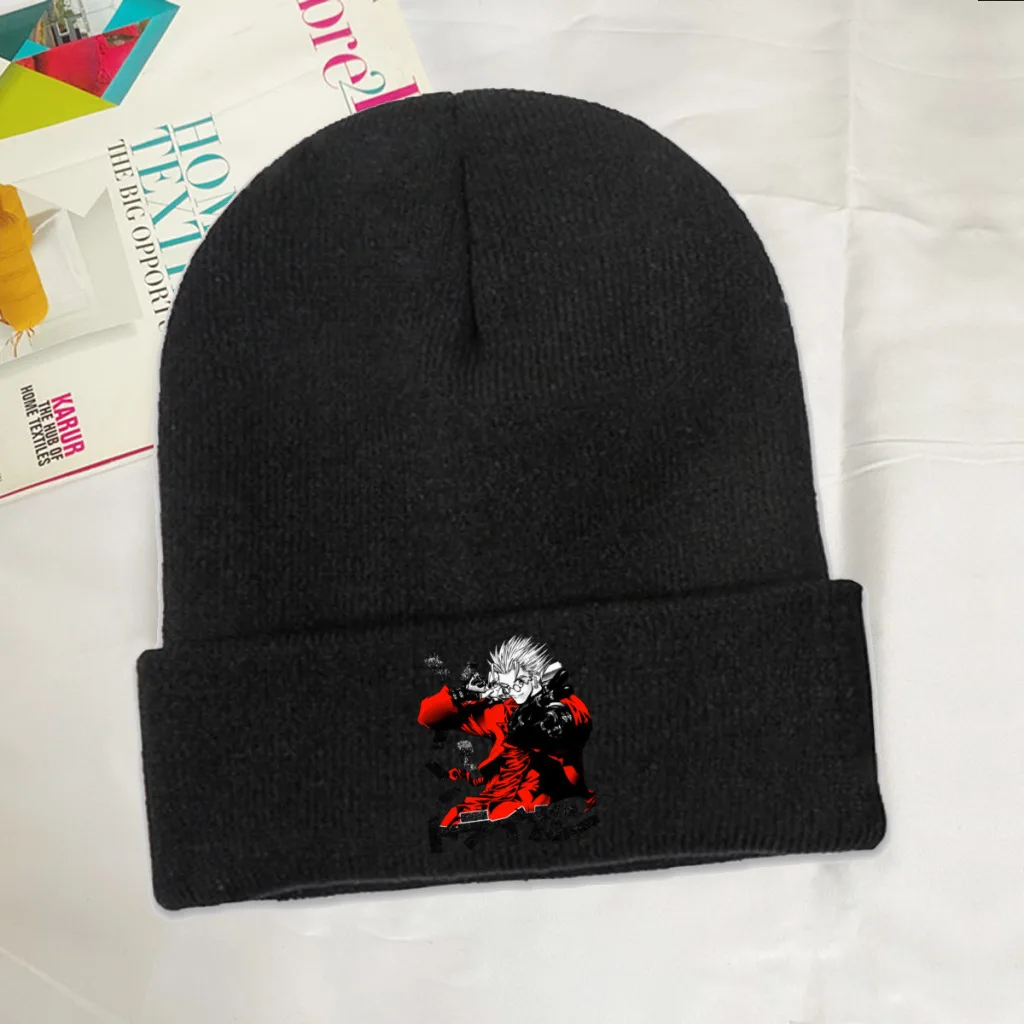 

Trigun Chapel The Evergreen Comic Skullies Beanies Caps Pointing Knitted Winter Warm Bonnet Hats Unisex Ski Cap