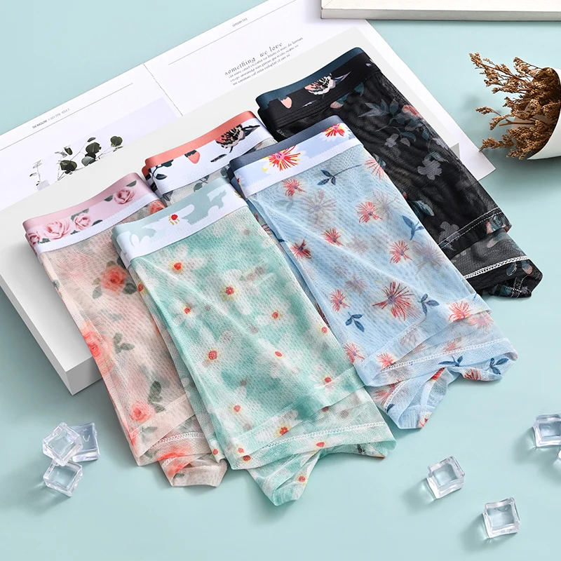 1 шт. мужские прозрачные трусы с принтом