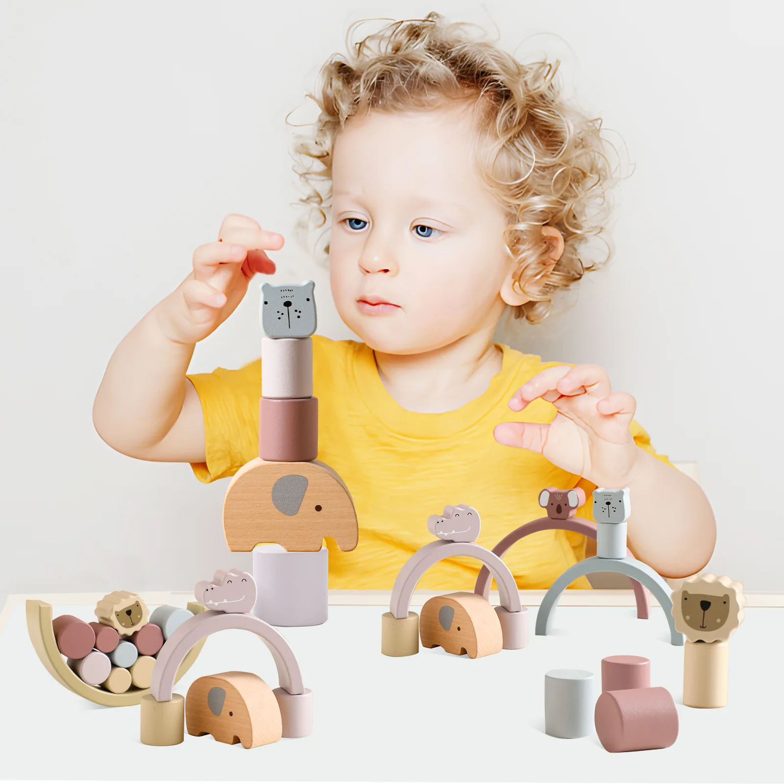 

Детские строительные блоки, деревянные игрушки, балансировочная игрушка, игра-пазл для малышей, раннее образование, складной слон, интерактивная игра для родителей и детей