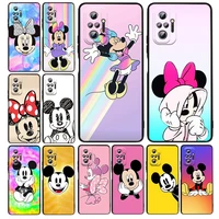 mickey mouse color silicone cover for xiaomi redmi note 11e 11s 11 11t 10 10s 9 9t 9s 8 8t pro 5g 7 5 black phone case