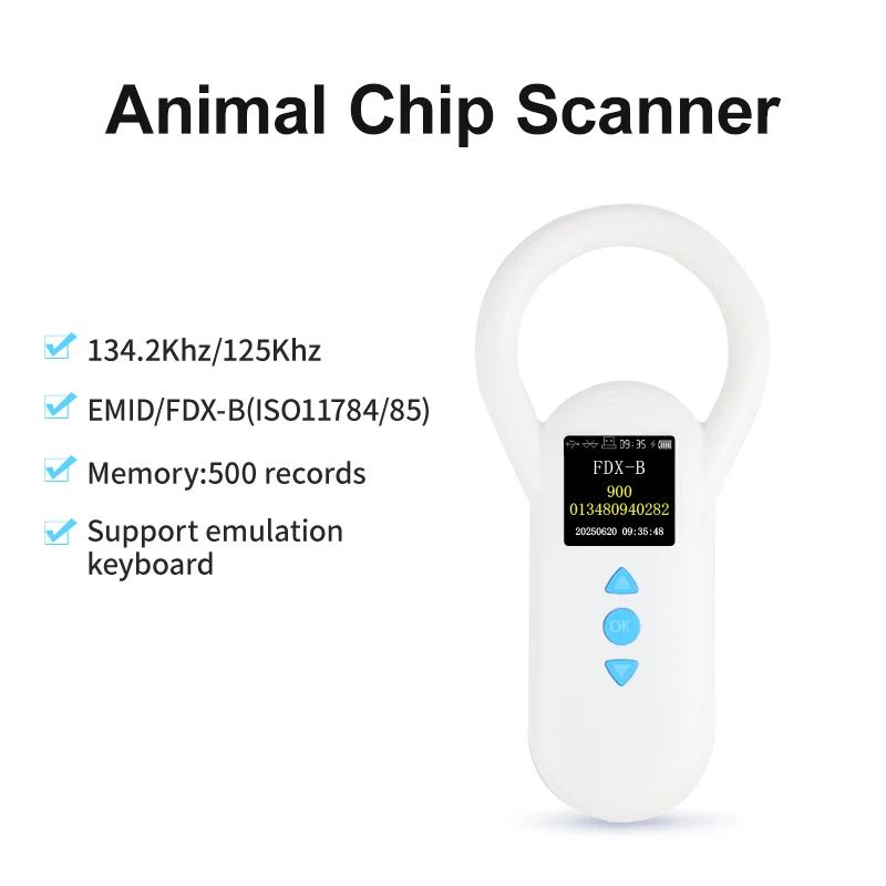 Фото RFID-считыватель животных 134,2 кГц 125 кГц USB/Bluetooth сканер микрочипов для домашних животных, кошек, собак, FDX-B, считыватель идентификационных меток со стеклянным чипом №1