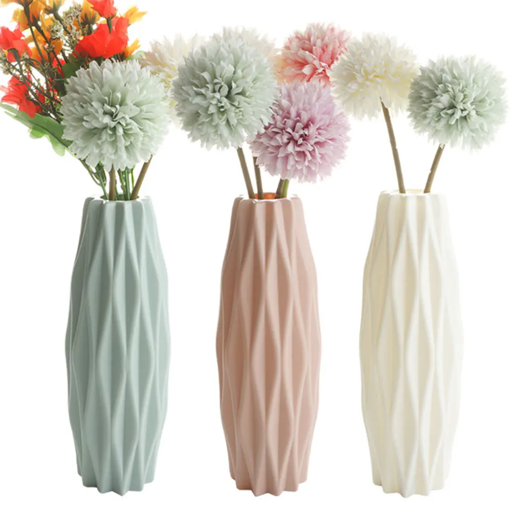 

Flower Vase White Imitation Ceramic Flower Pot Flower Arrangement Room Living Creative Simple Hydroponic Vase Decoration