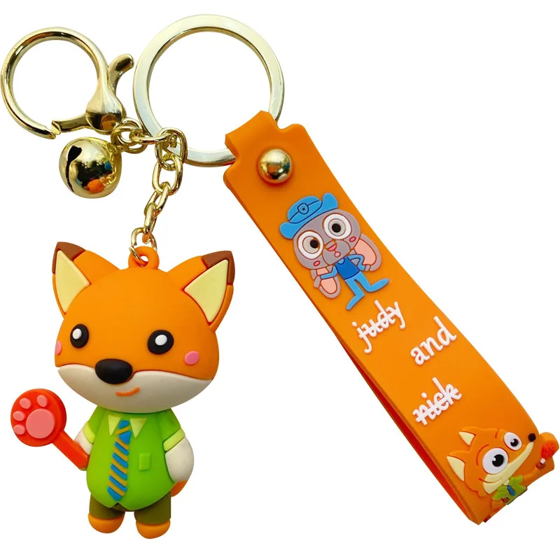 

Zootropolis Cartoon Glue Dropping Nick Fox Keychain Trend Car Key Chain Couple Accessories Bag Pendant Gift Wholesale