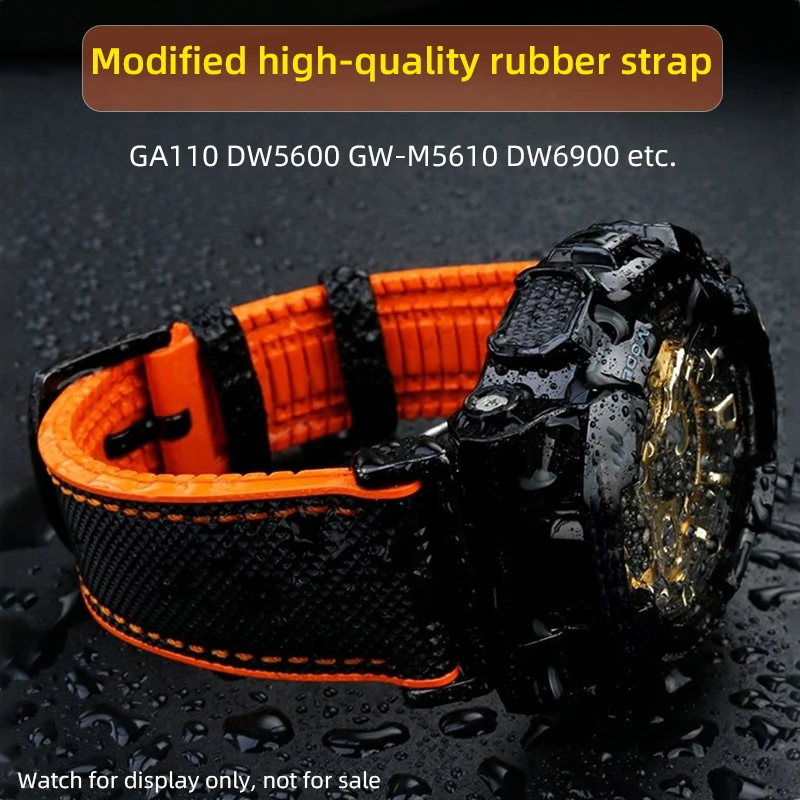 Ремешок резиновый модифицированный для мужских часов Casio DW5600